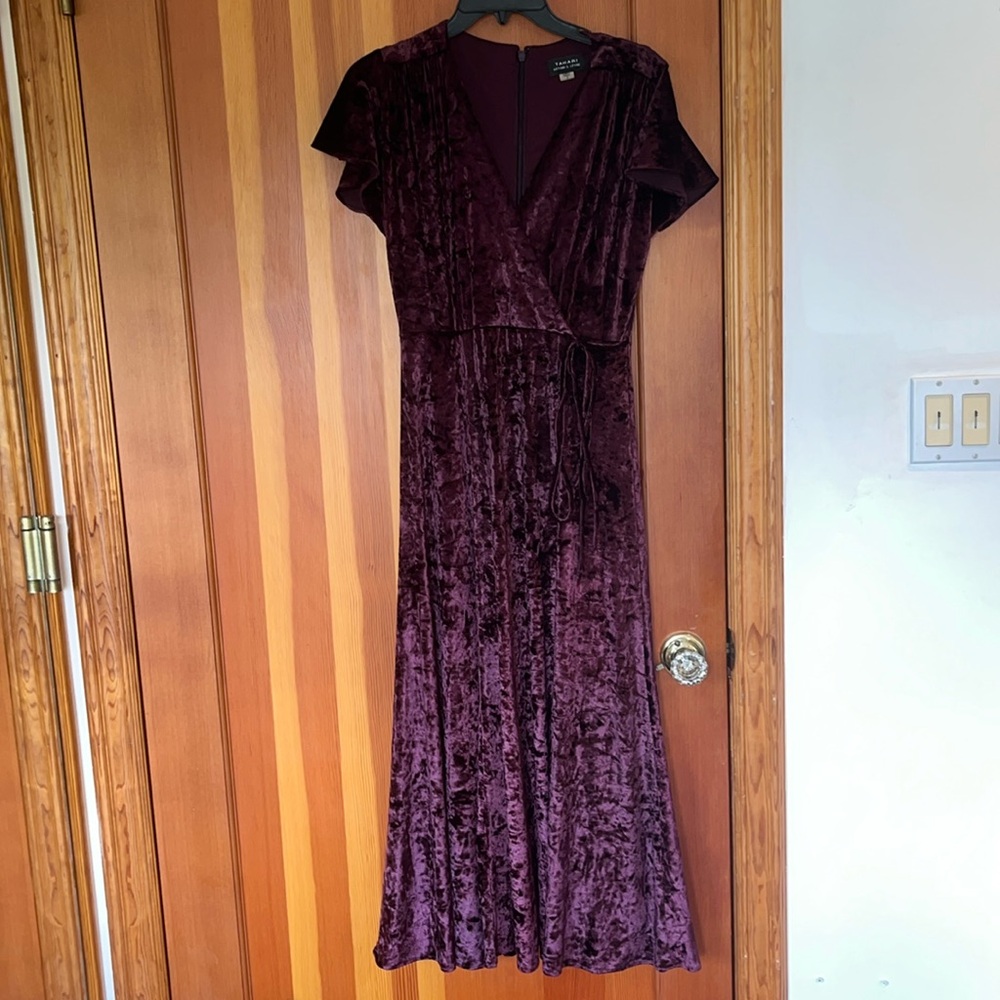 Tahari Arthur S. Levine Maxi Velvet Wrap Dress
